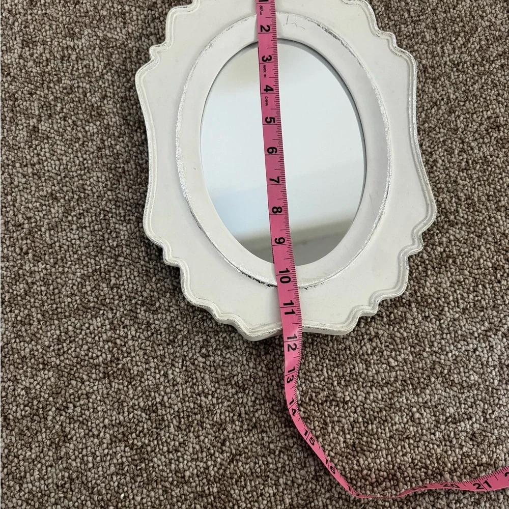 Elegant White Oval Wall Mirror